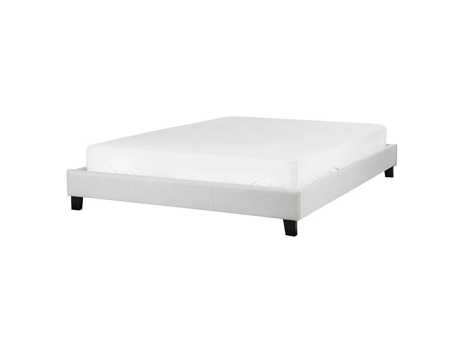 Cama Tecido ROANNE 160 x 200 cm Cinzento claro