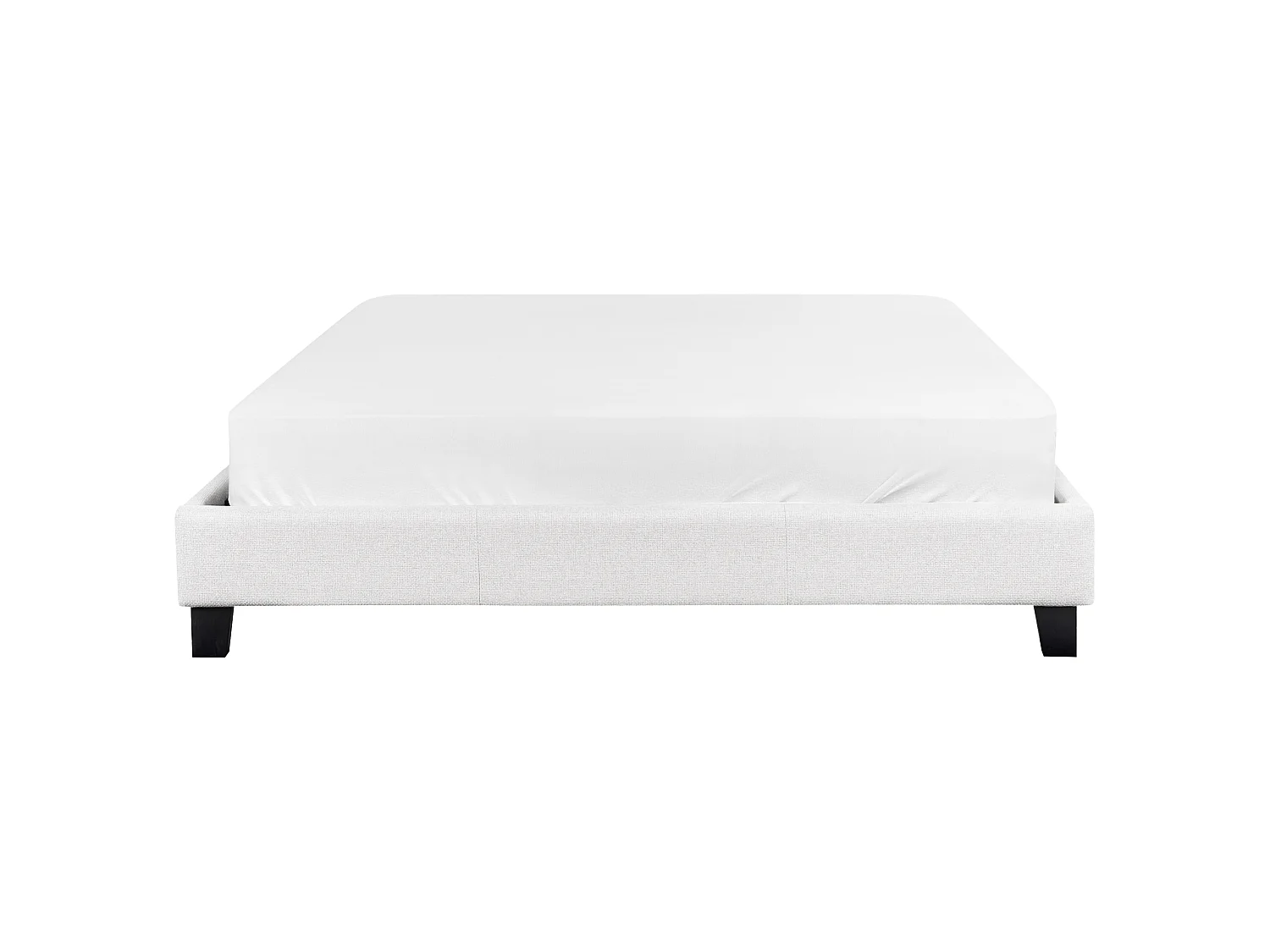 Cama Tecido ROANNE 160 x 200 cm Cinzento claro