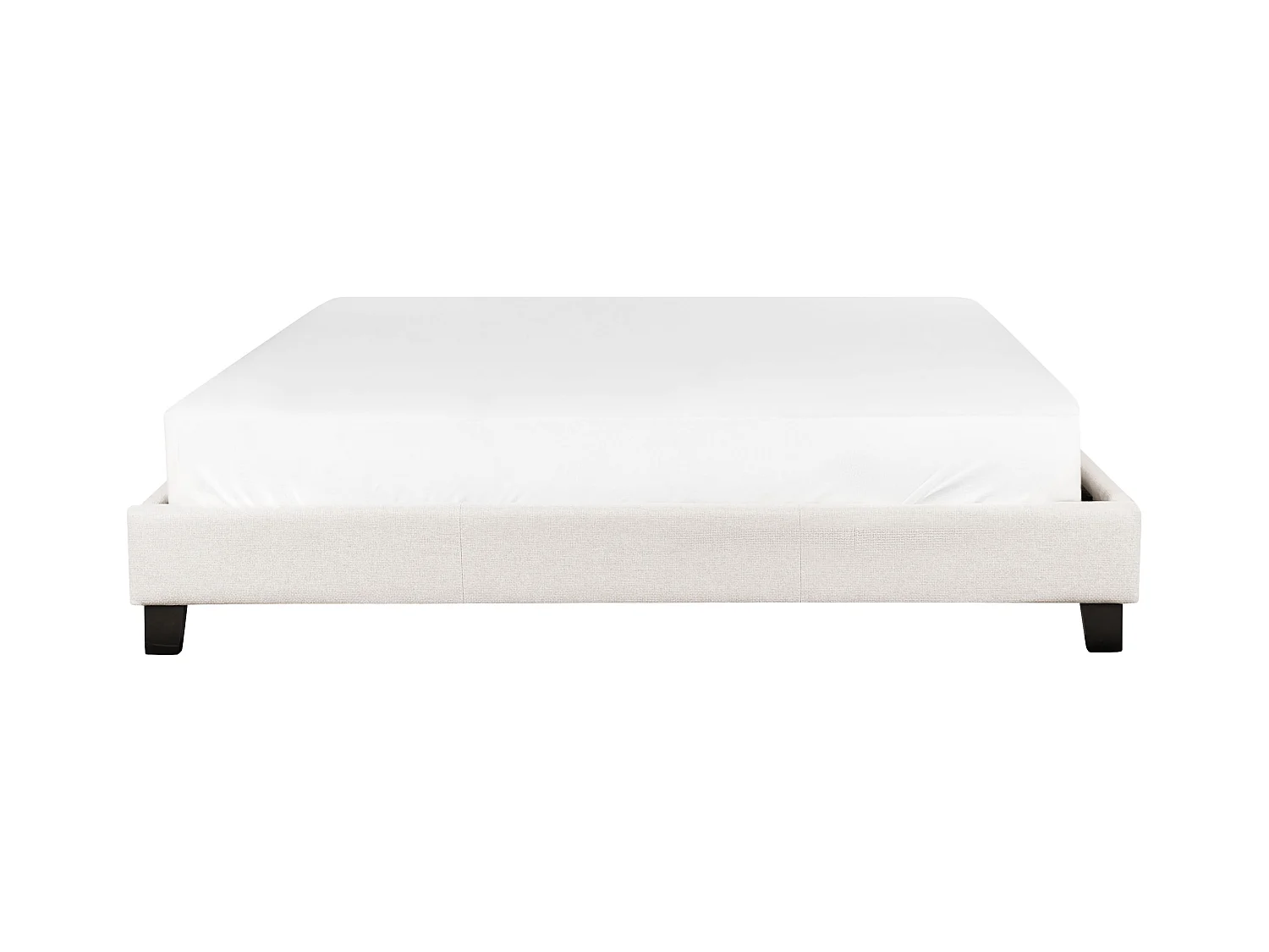 Lit sans tête de lit Tissu ROANNE 180 x 200 cm Beige clair