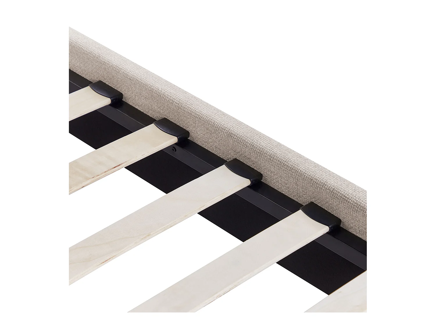 Lit sans tête de lit Tissu ROANNE 180 x 200 cm Beige clair