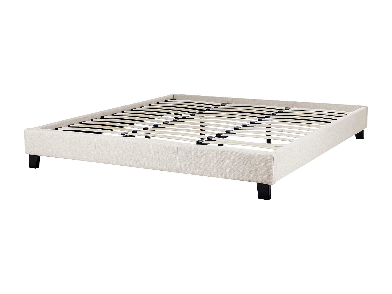 Cama Tecido ROANNE 180 x 200 cm Creme claro