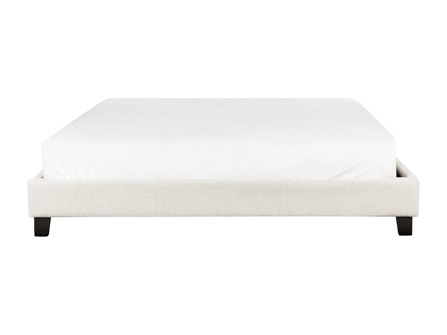 Cama Tecido ROANNE 180 x 200 cm Creme claro