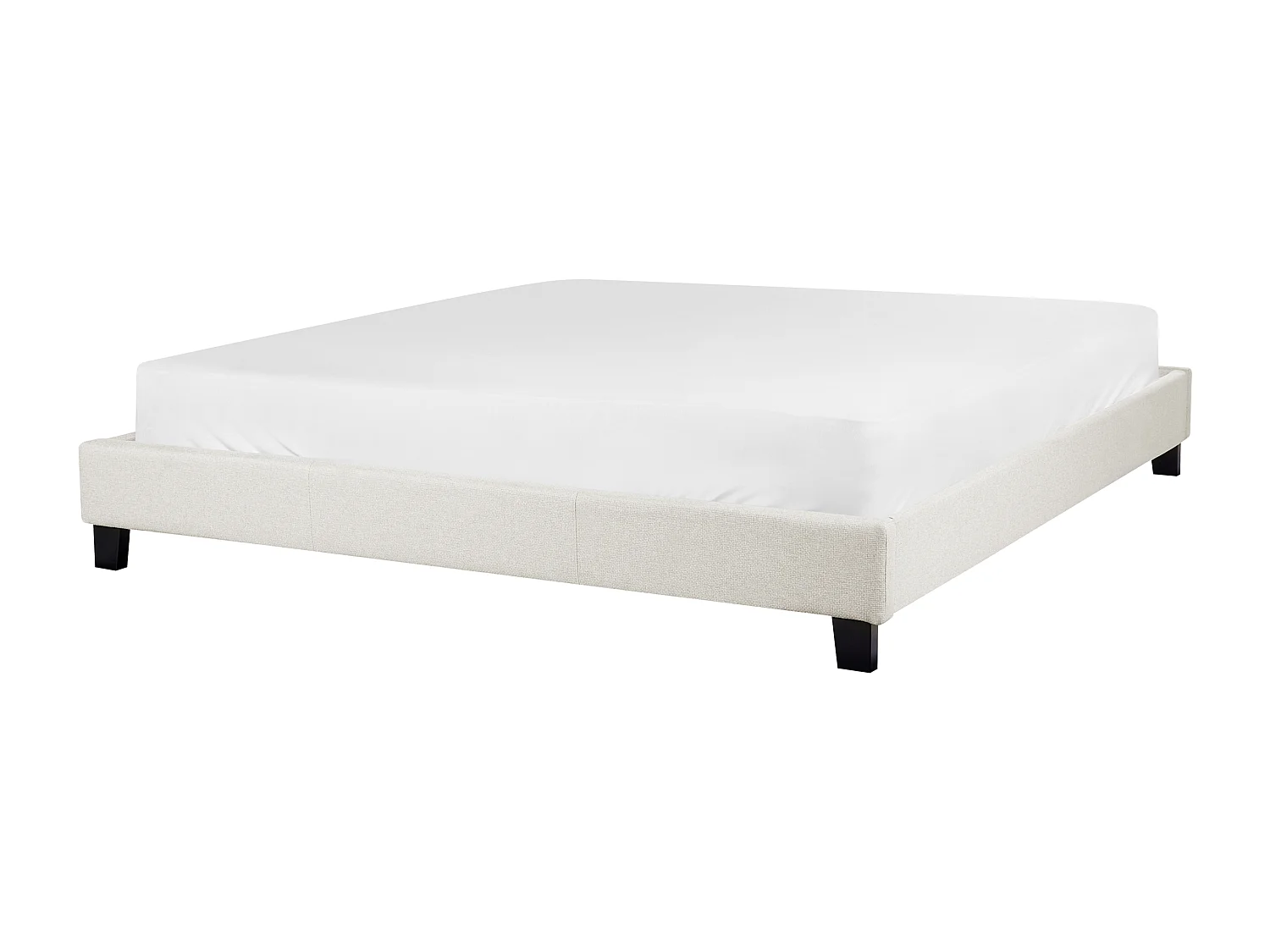 Lit sans tête de lit Tissu ROANNE 180 x 200 cm Beige clair