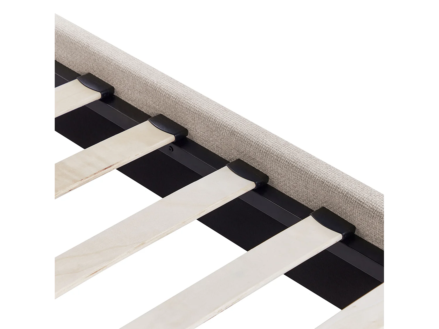 Lit sans tête de lit Tissu ROANNE 180 x 200 cm Beige clair