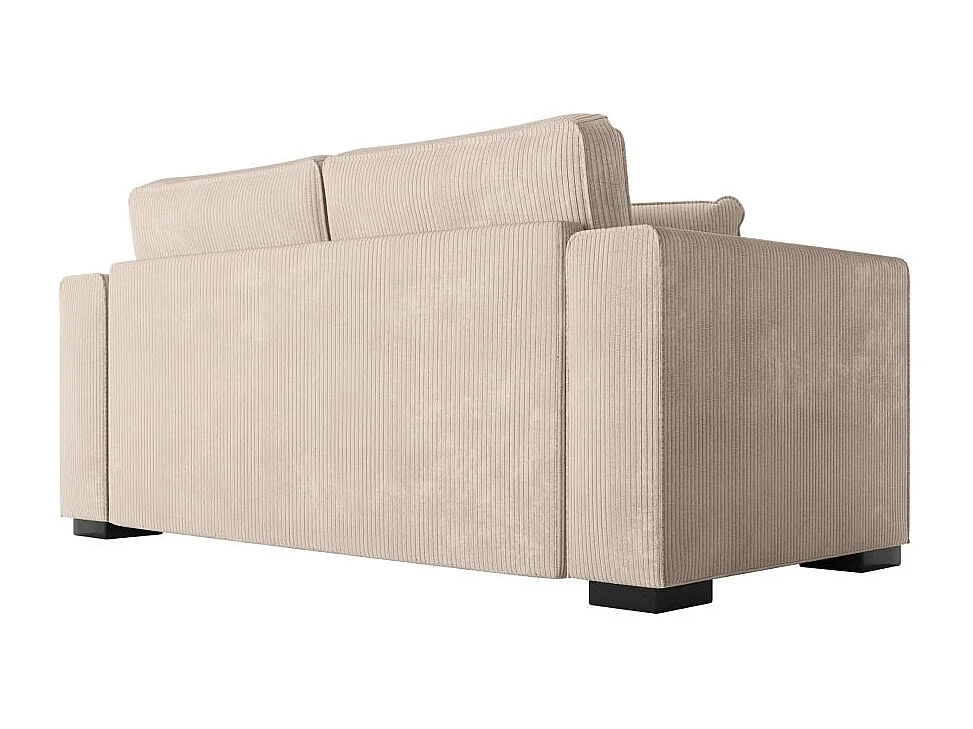 Canapé droit fixe 2 places Belami en velours côtelé - Beige - L181 x P93 x H86cm - Loungitude