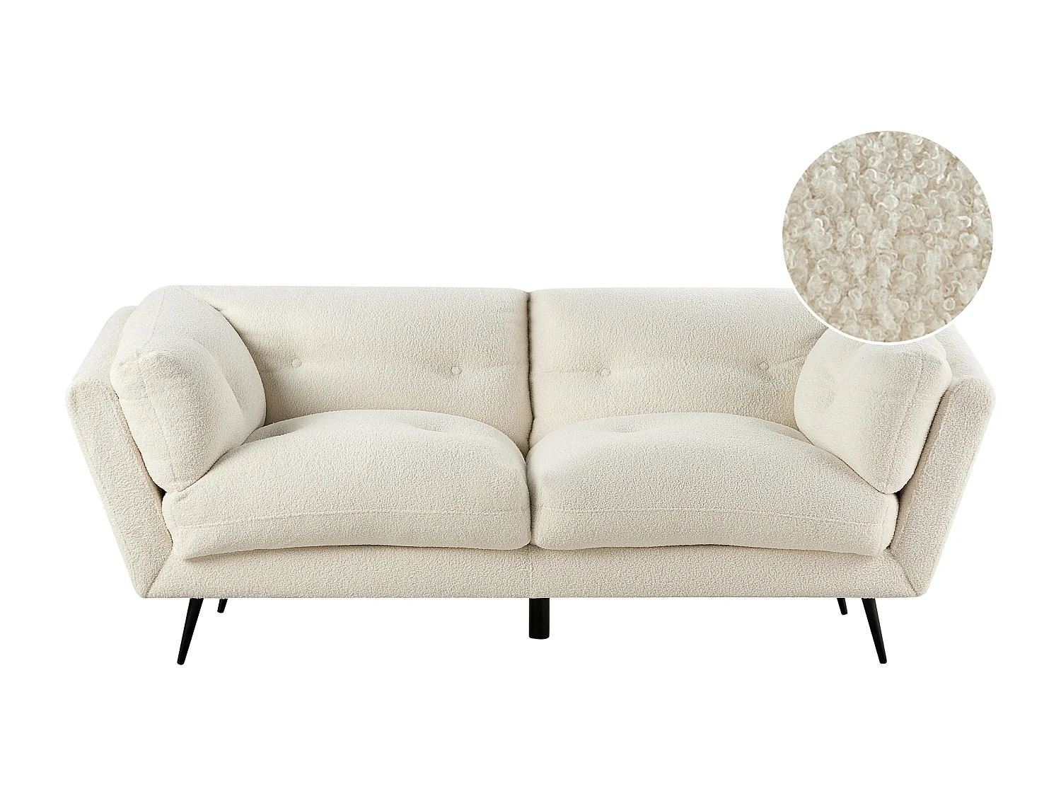 Modernes Sofa aus Bouclé weiß 3er Sitzer Lenvik