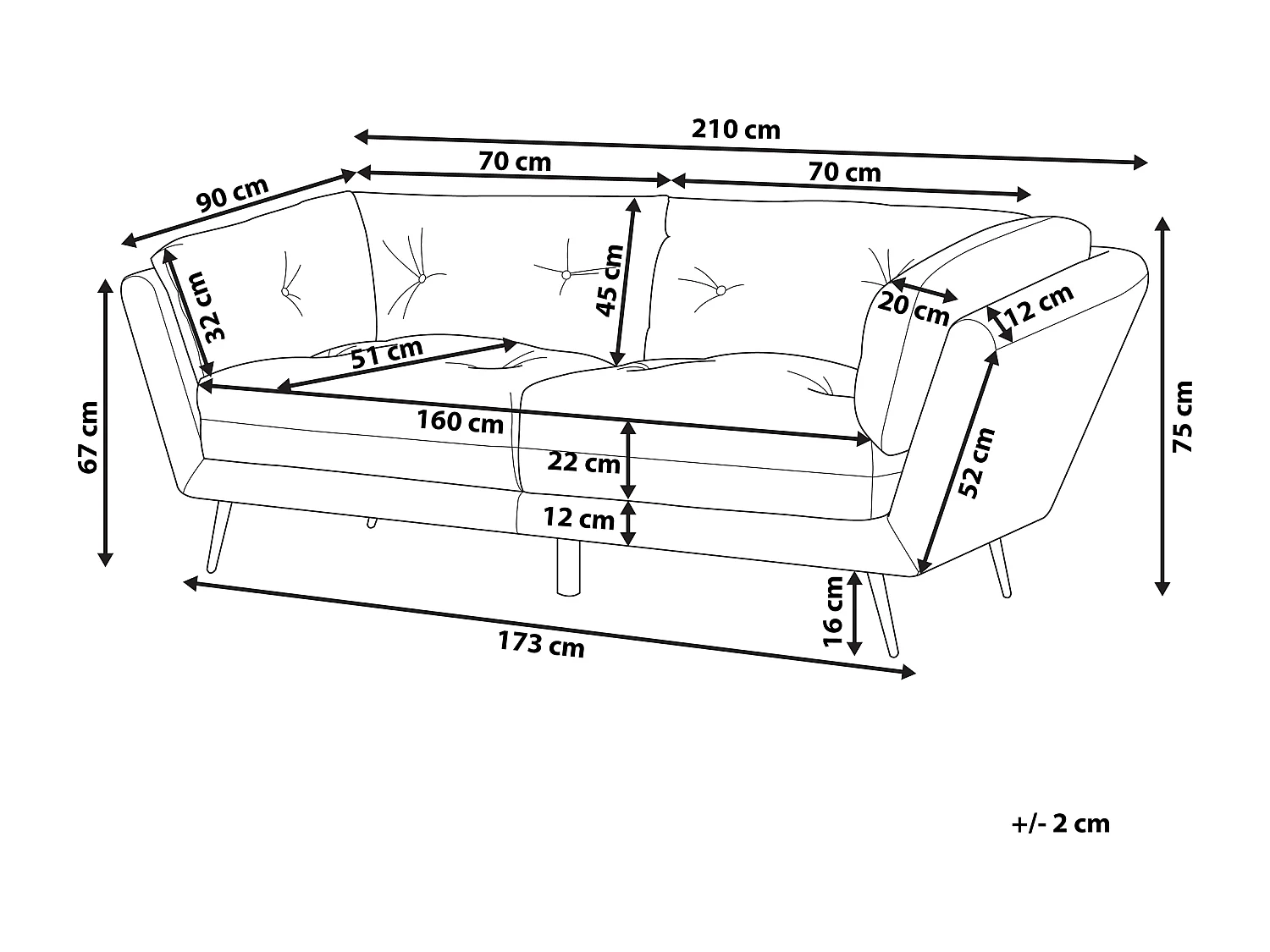 Modernes Sofa aus Bouclé weiß 3er Sitzer Lenvik