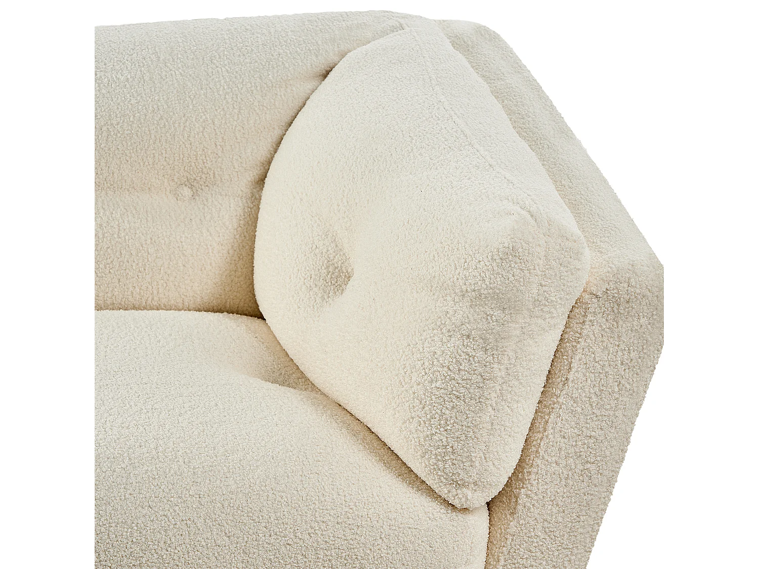 Sofá LENVIK Bouclé Branco 3 lugares