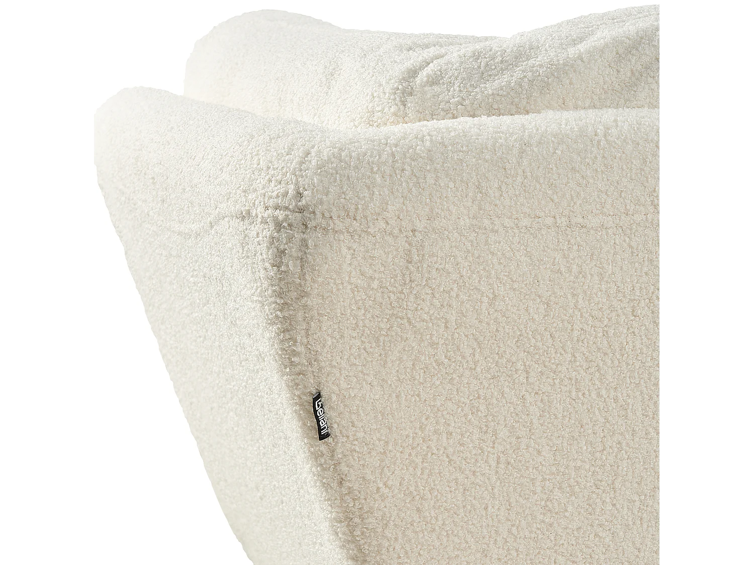 Sofá LENVIK Bouclé Branco 3 lugares