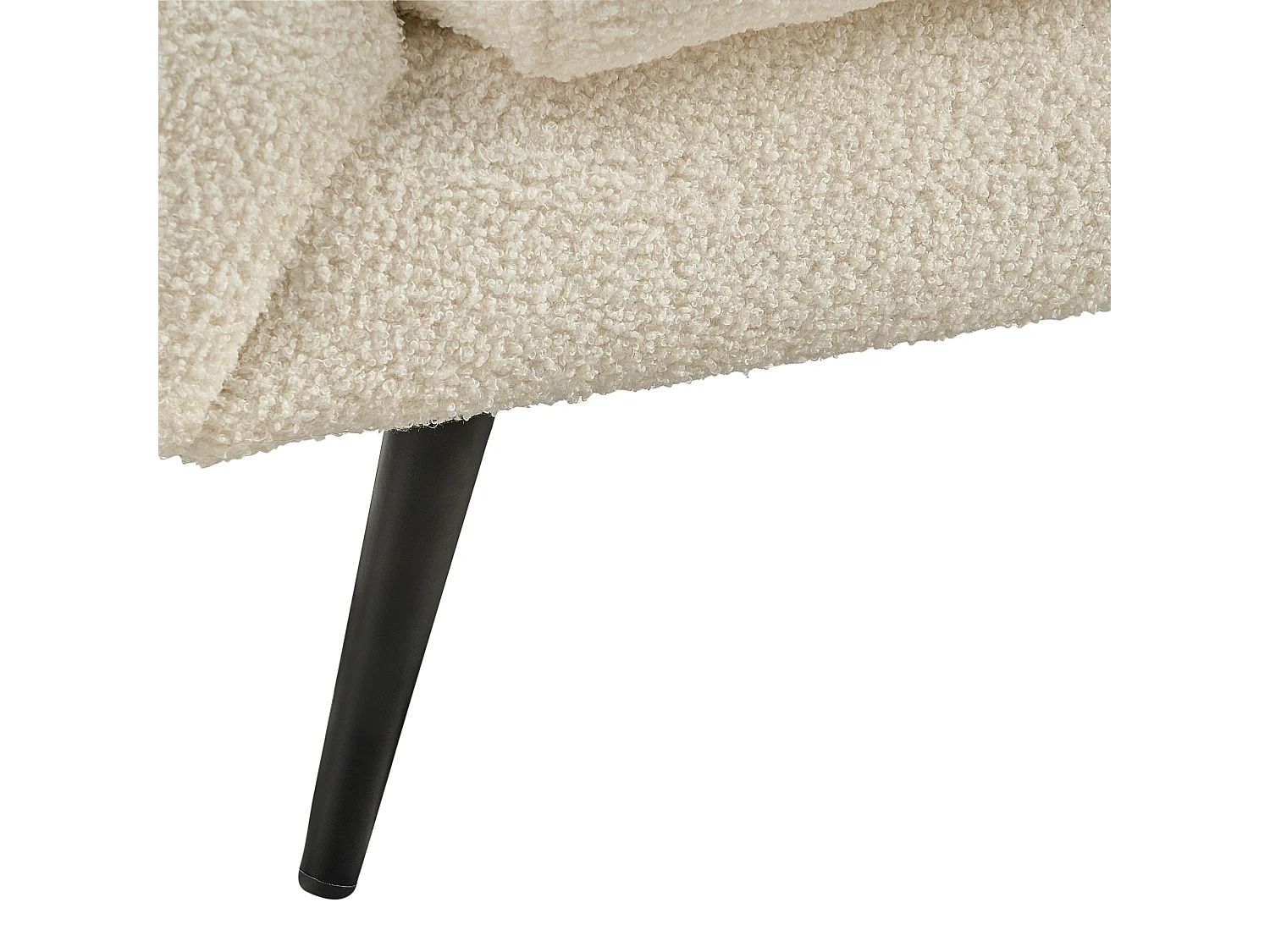 Sofá LENVIK Bouclé Branco 3 lugares