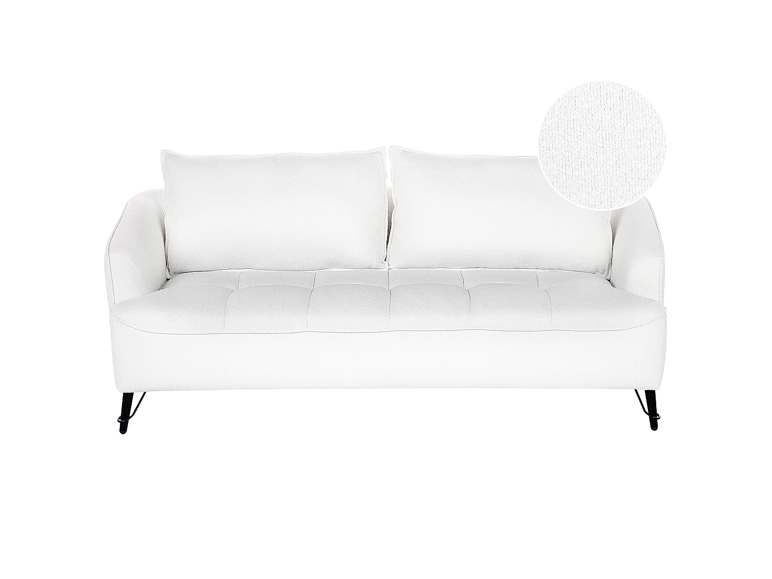Bank HOBRO Bouclé Wit 3-zitter