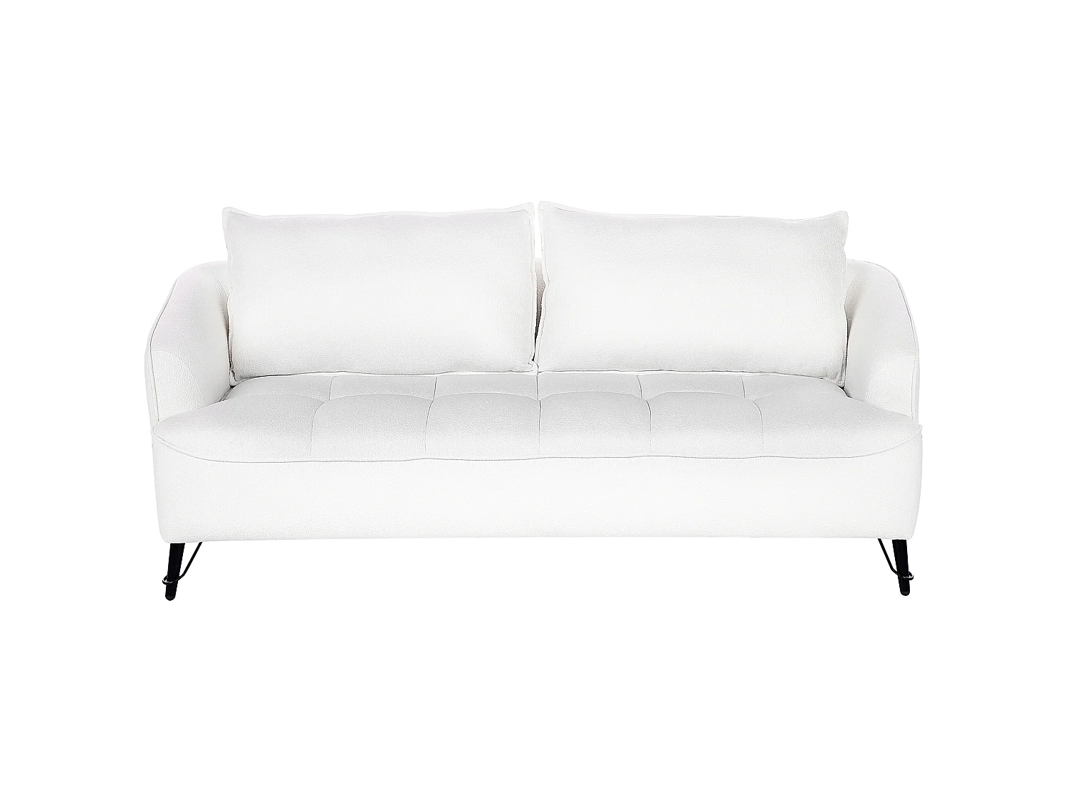 Sofa HOBRO Bouclé Weiss 3-Sitzer