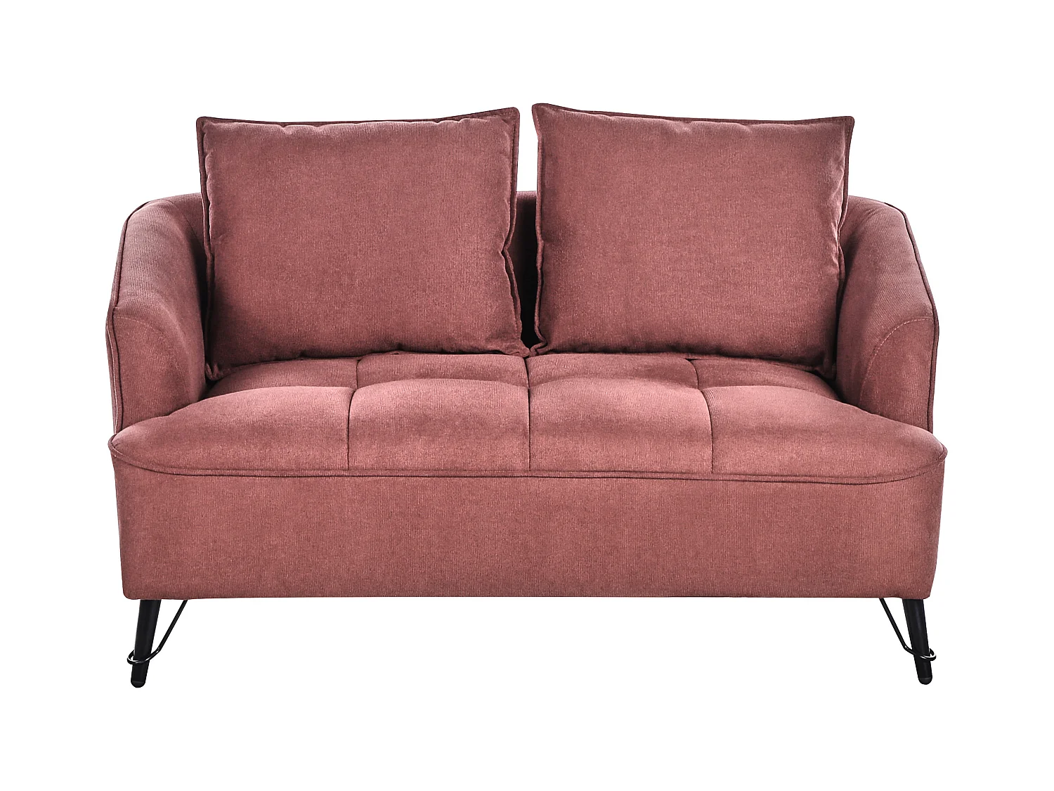 Sofa HOBRO Stoff Burgunderrot 2-Sitzer