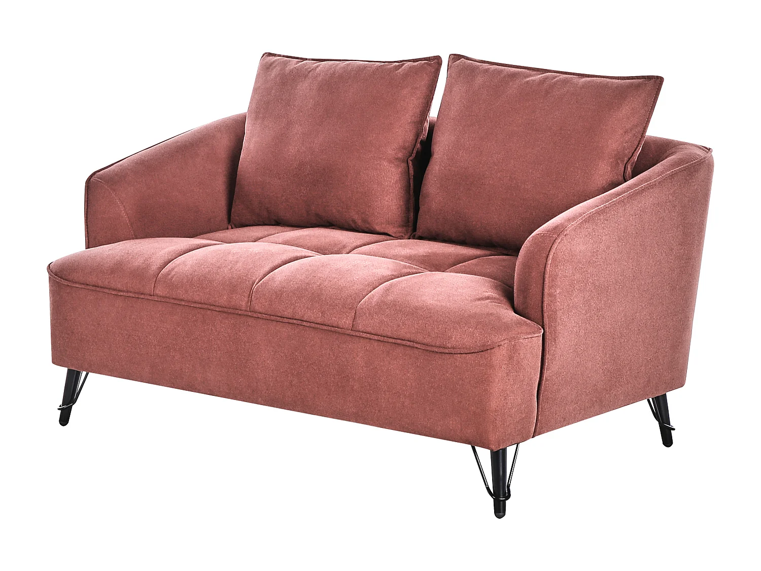 Sofa HOBRO Stoff Burgunderrot 2-Sitzer