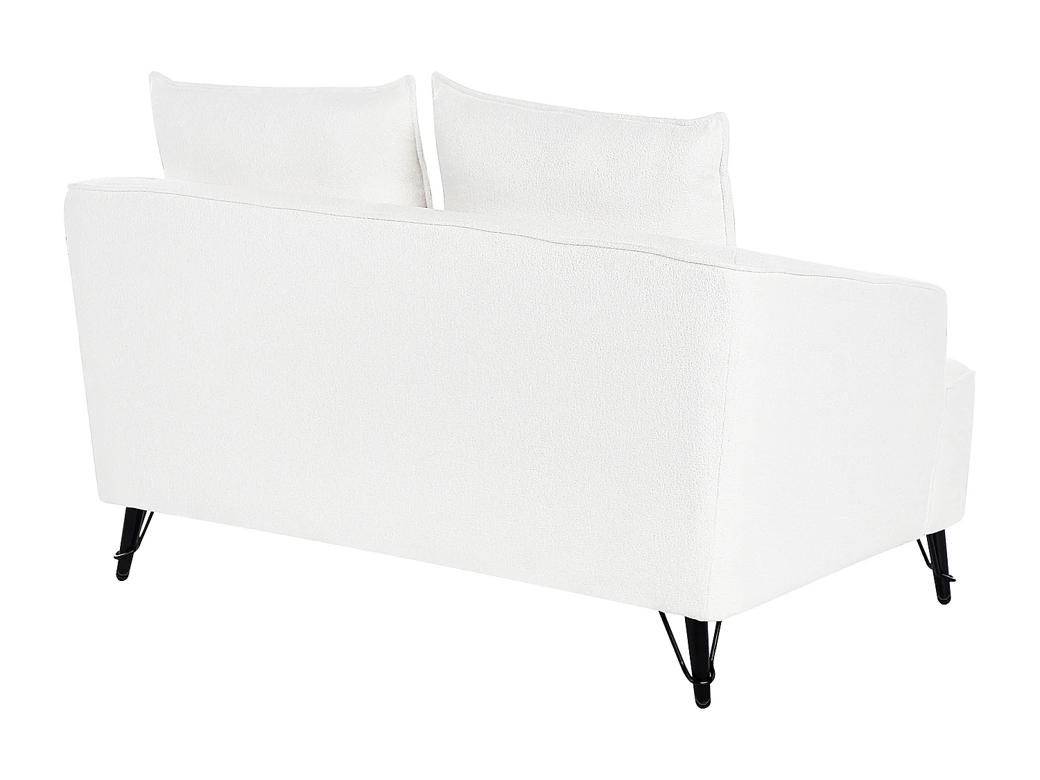Sofa HOBRO Bouclé Weiss 2-Sitzer