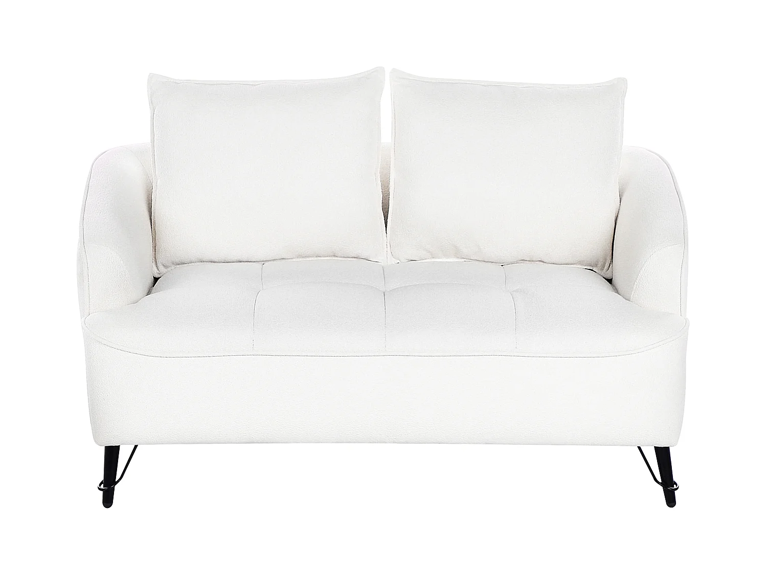 Sofa HOBRO Bouclé Weiss 2-Sitzer