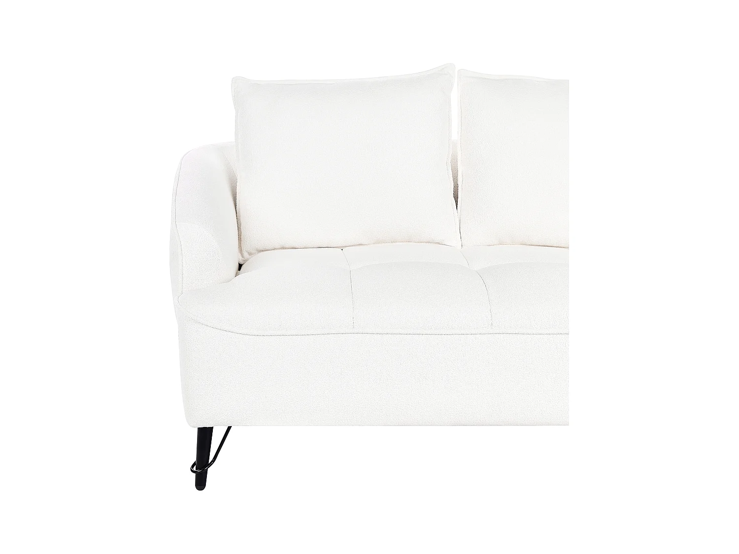 Sofa HOBRO Bouclé Weiss 2-Sitzer