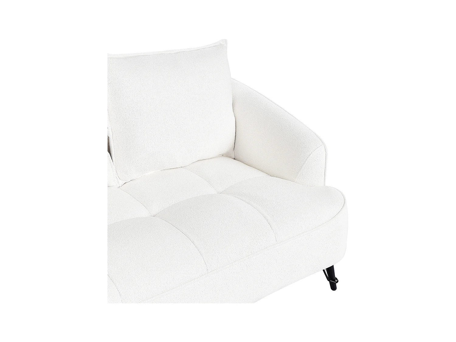 Sofa HOBRO Bouclé Weiss 2-Sitzer