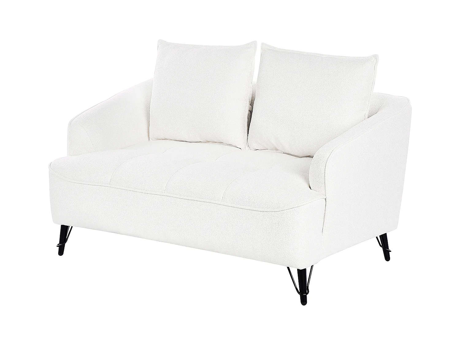 Sofá HOBRO Bouclé Blanco 2 plazas