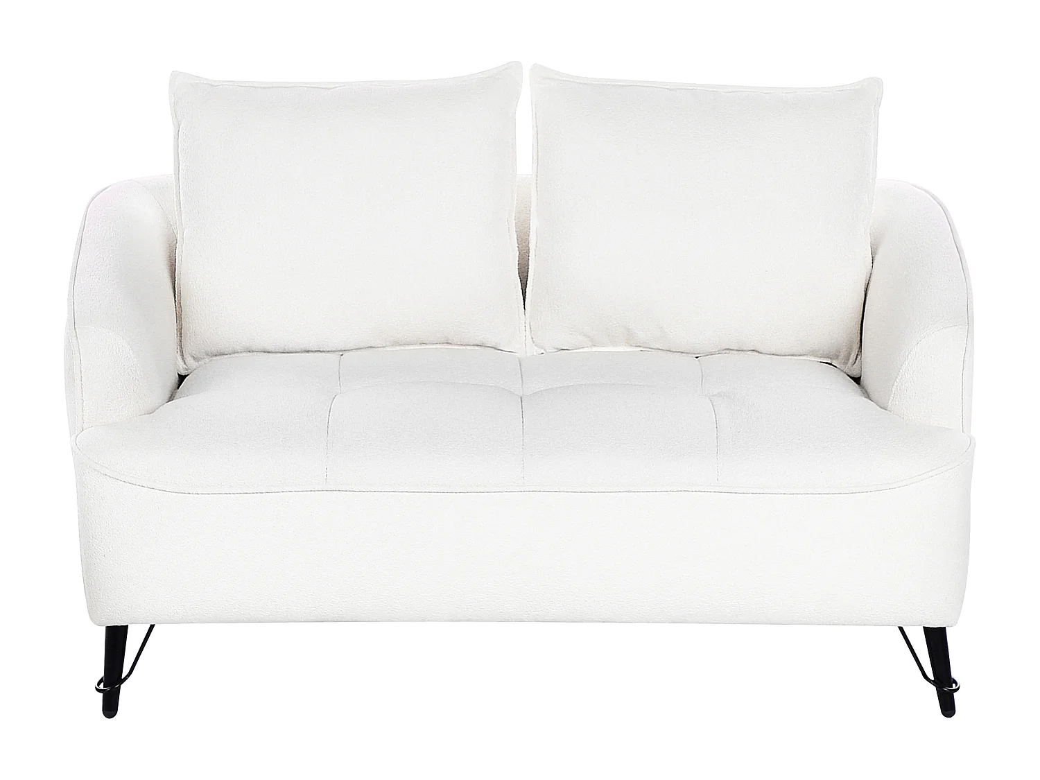 Sofá HOBRO Bouclé Branco 2 lugares