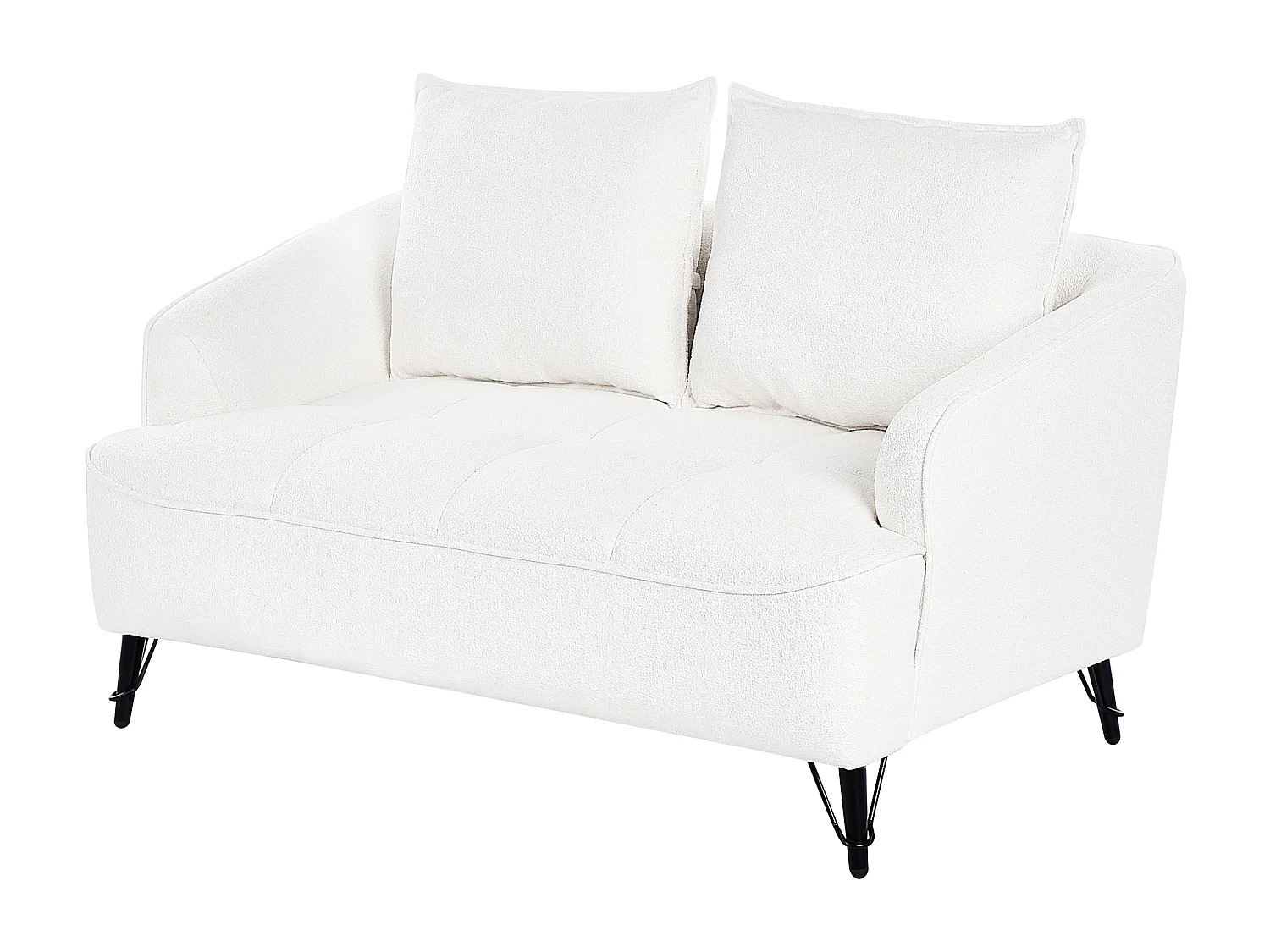 Sofá HOBRO Bouclé Branco 2 lugares