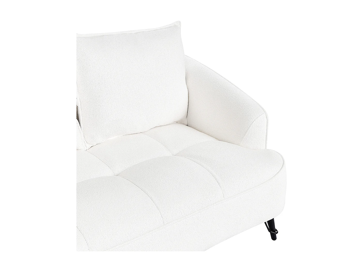 Sofá HOBRO Bouclé Branco 2 lugares