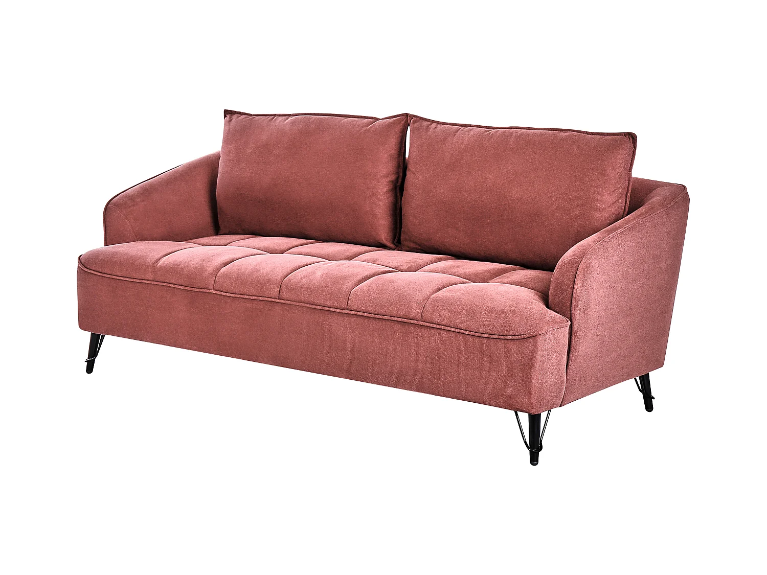 Sofá HOBRO Tela Borgoña 3 plazas