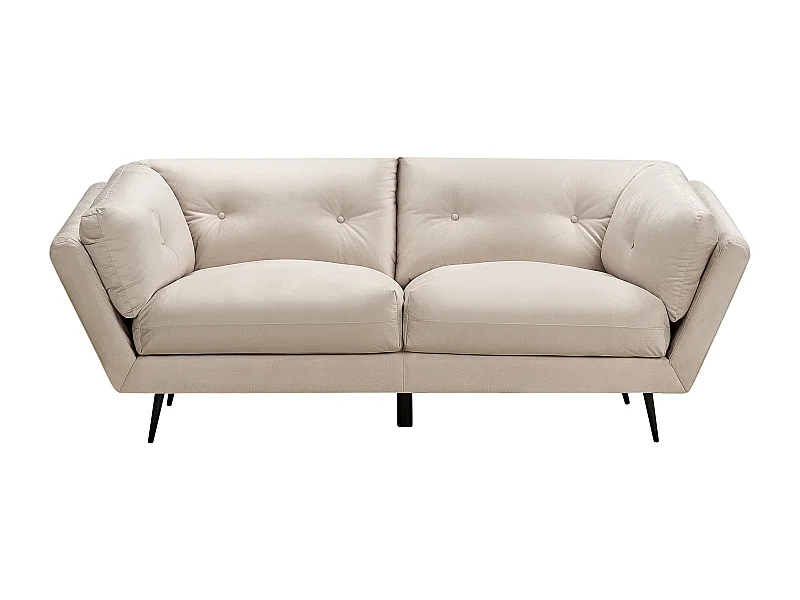 Sofa LENVIK Samtstoff Beige 3-Sitzer