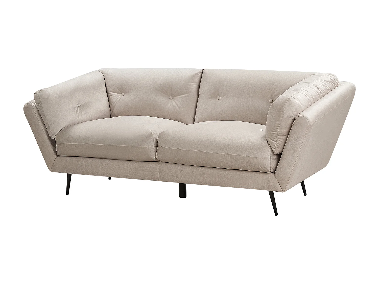 Sofa LENVIK Samtstoff Beige 3-Sitzer