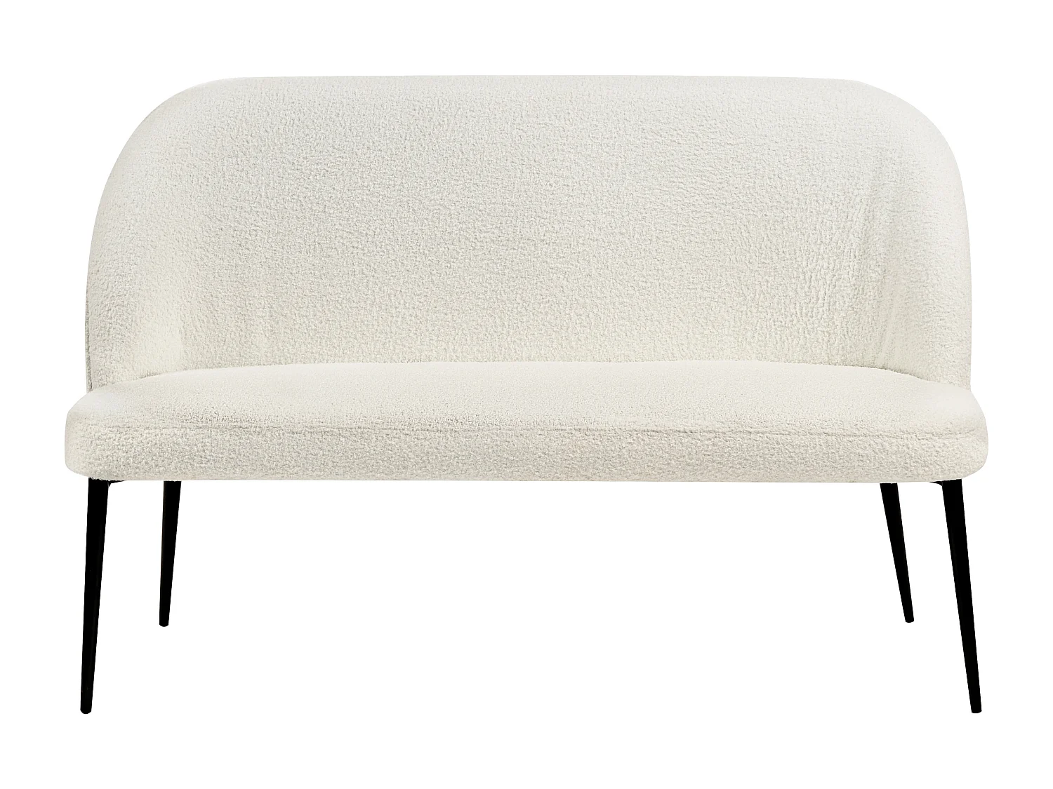 Banc rembourré 2 places OSBY Bouclé Blanc