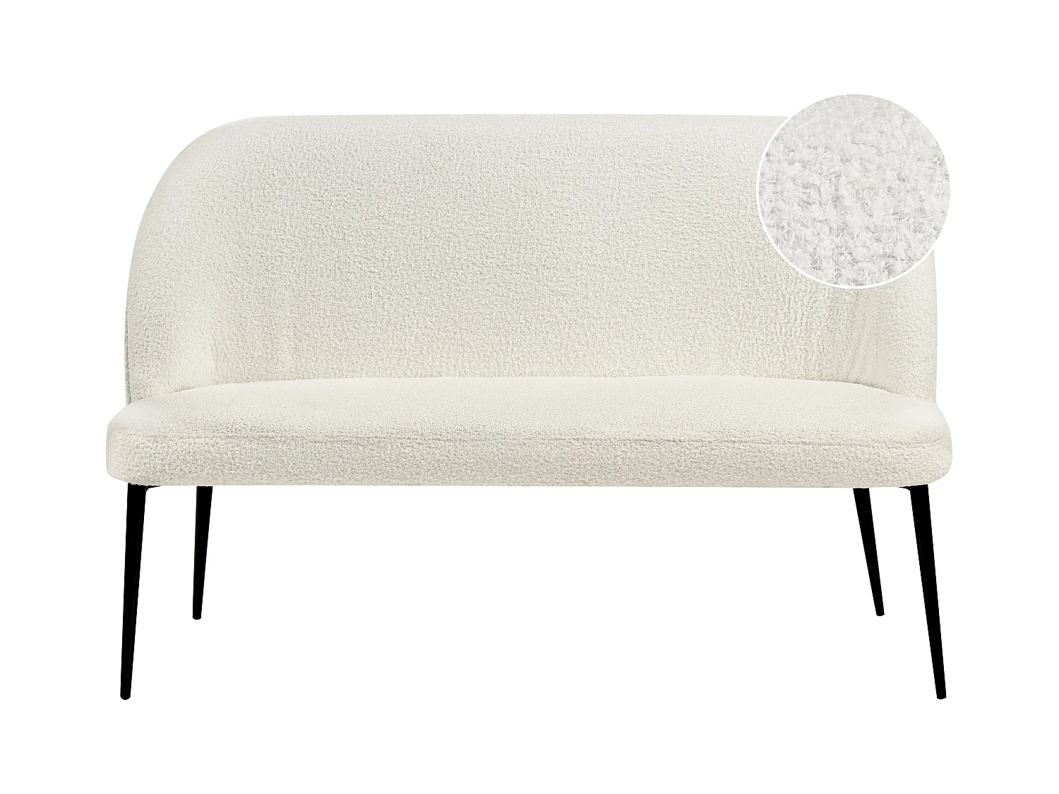 Banc rembourré 2 places OSBY Bouclé Blanc
