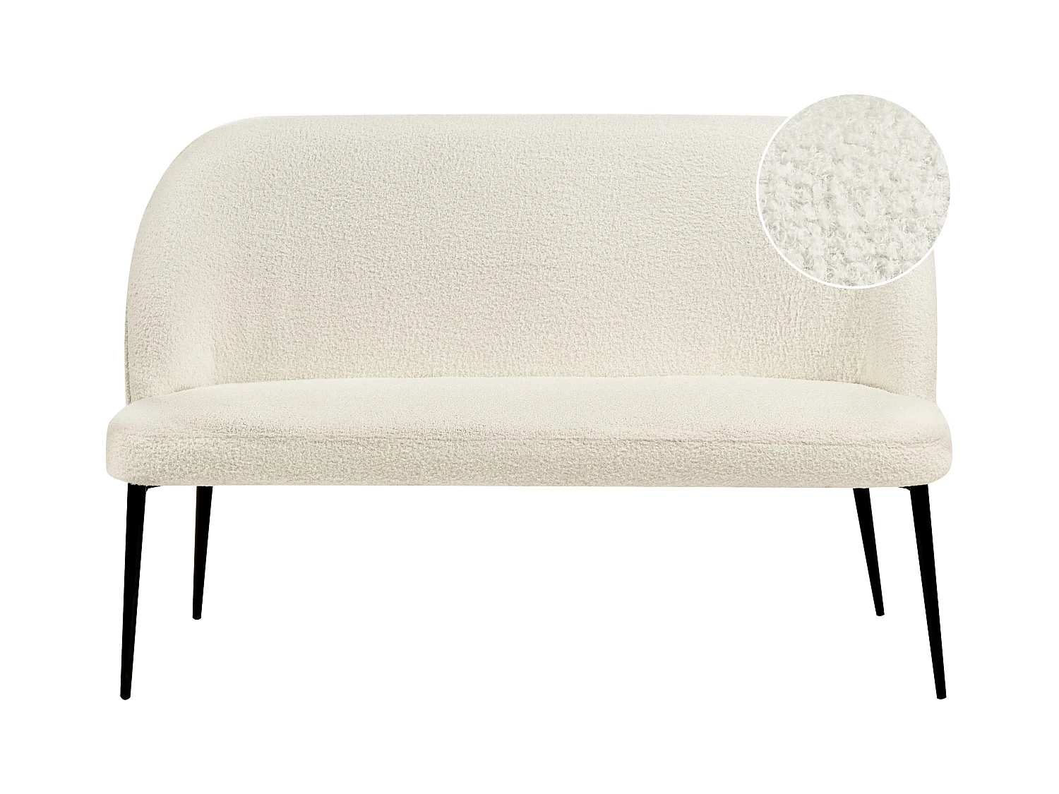 Banc rembourré 2 places OSBY Bouclé Beige clair