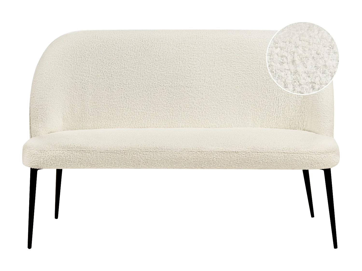 Banc rembourré 2 places OSBY Bouclé Beige clair