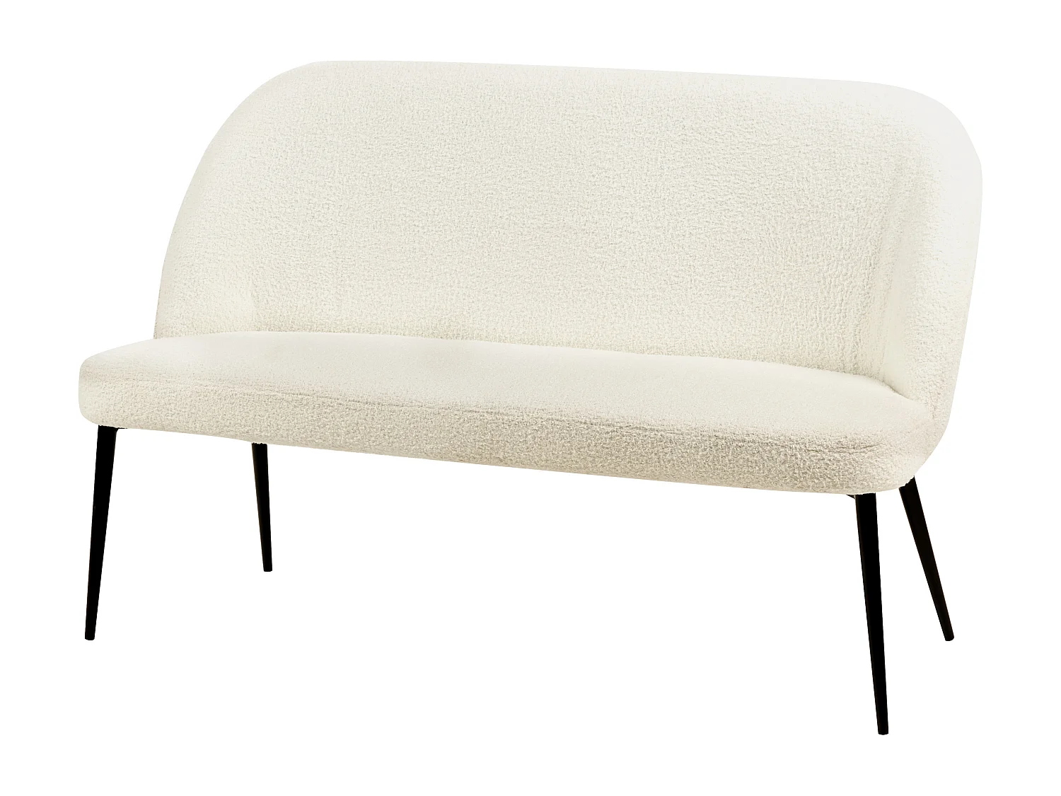 Banc rembourré 2 places OSBY Bouclé Beige clair