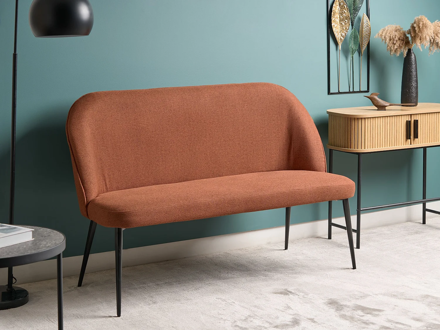 Banc rembourré 2 places OSBY Tissu Marron