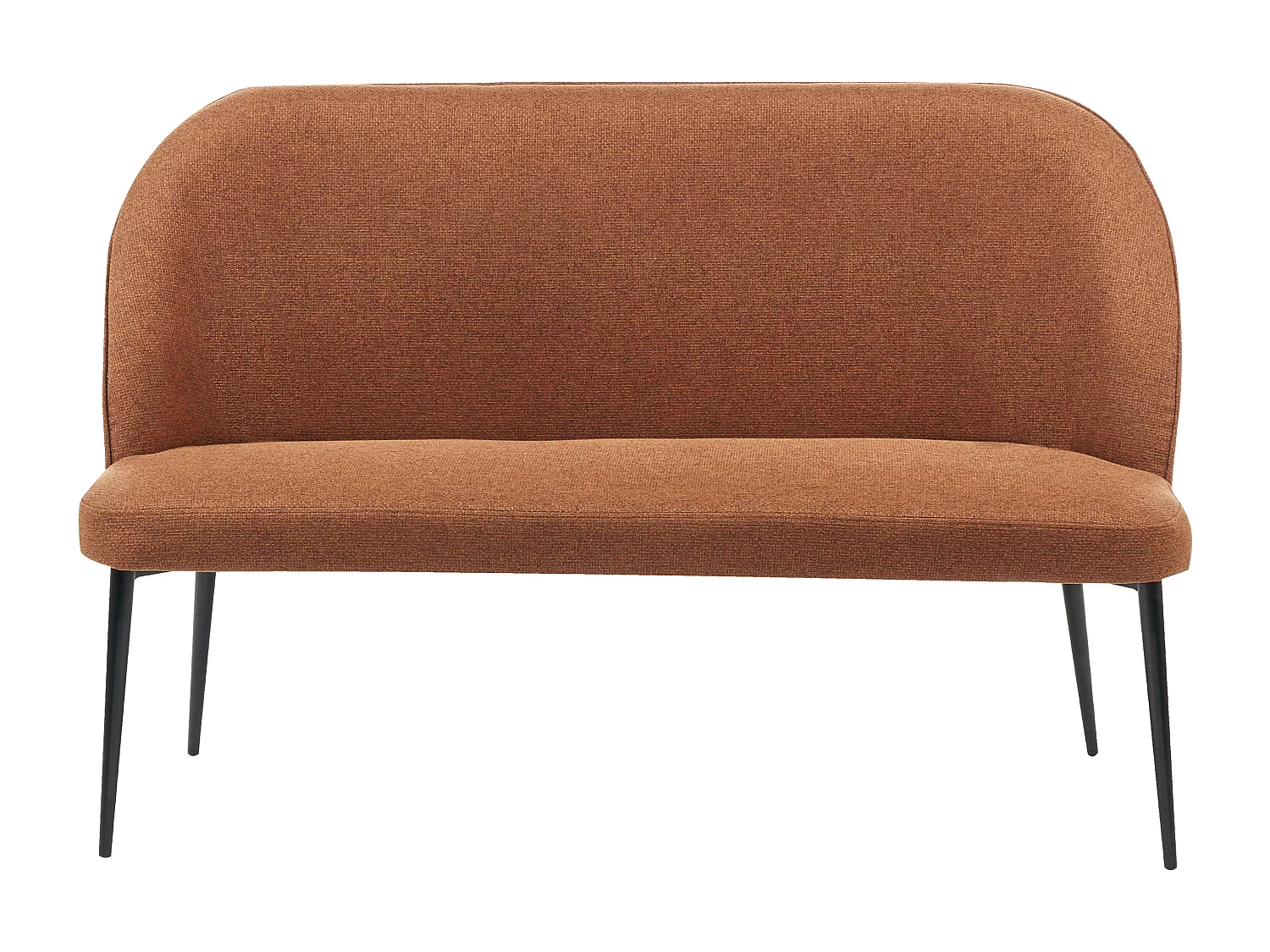 Modernes 2-Sitzer Küchensofa Stoff braun Metallbeine schwarz Osby