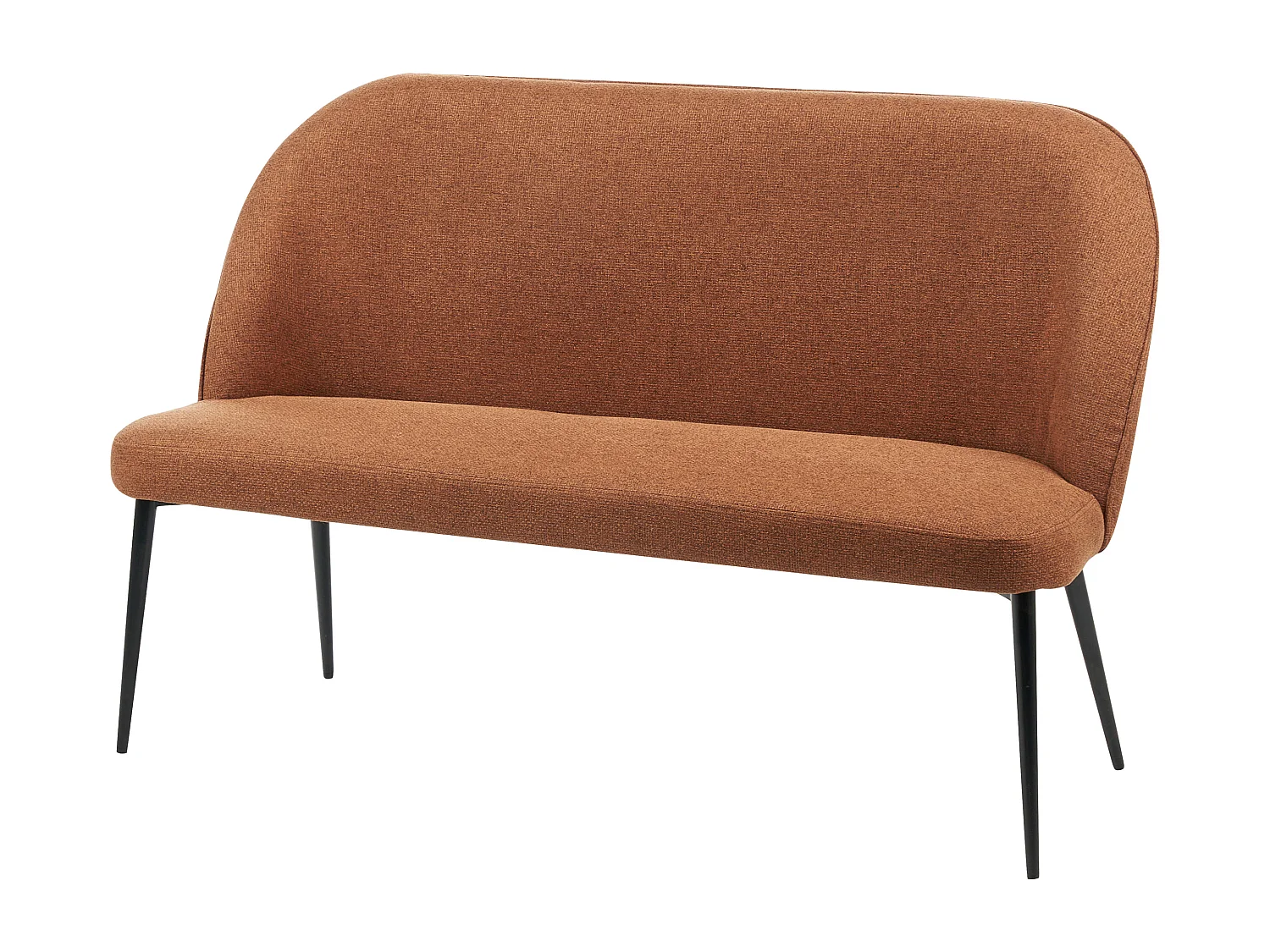 Modernes 2-Sitzer Küchensofa Stoff braun Metallbeine schwarz Osby