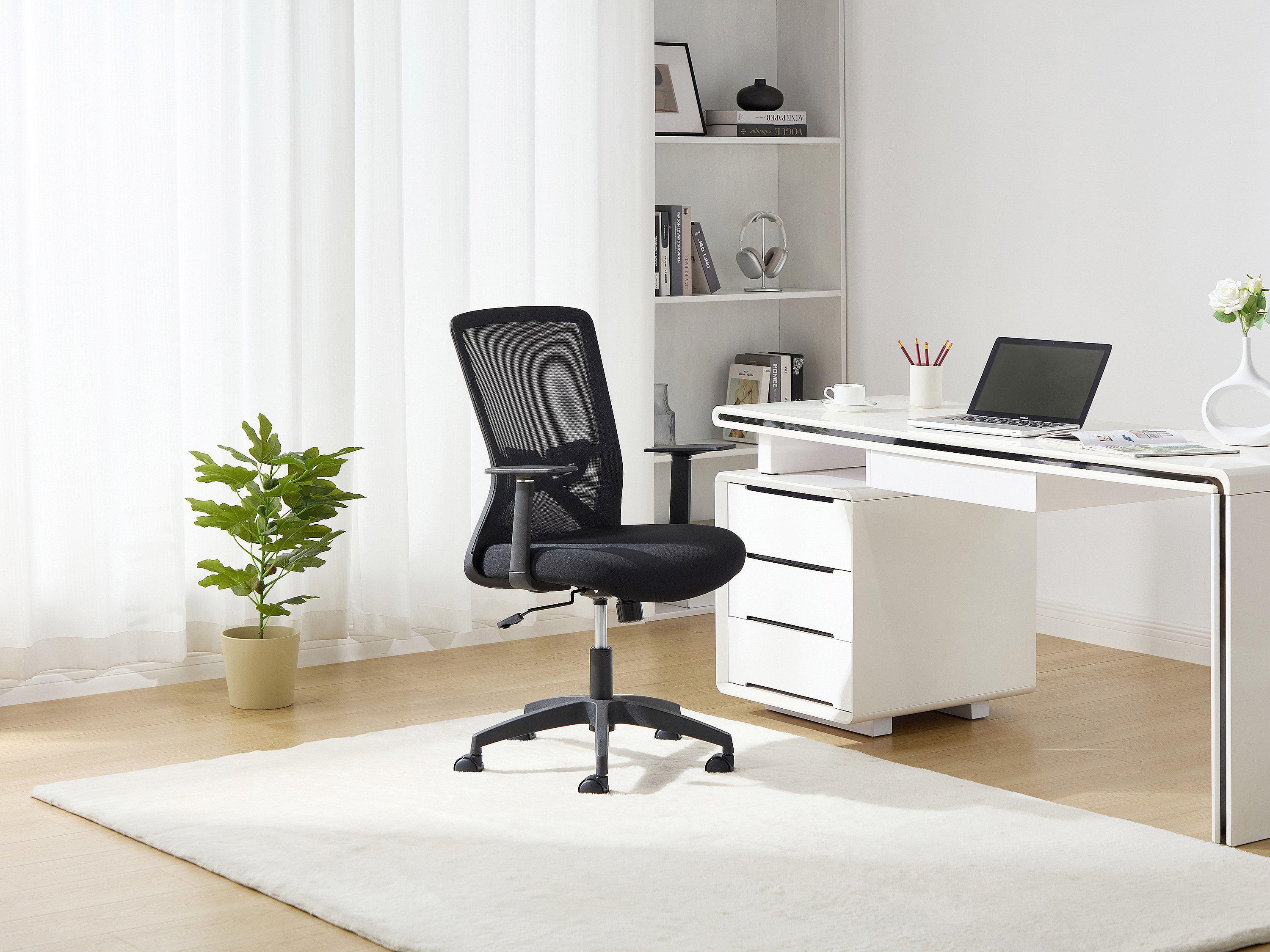 Housses D'Accoudoirs Pour Chaise De Bureau/Gamer - Tissu Extensible Noir, Lavable | Protection Contre Taches Et Usure