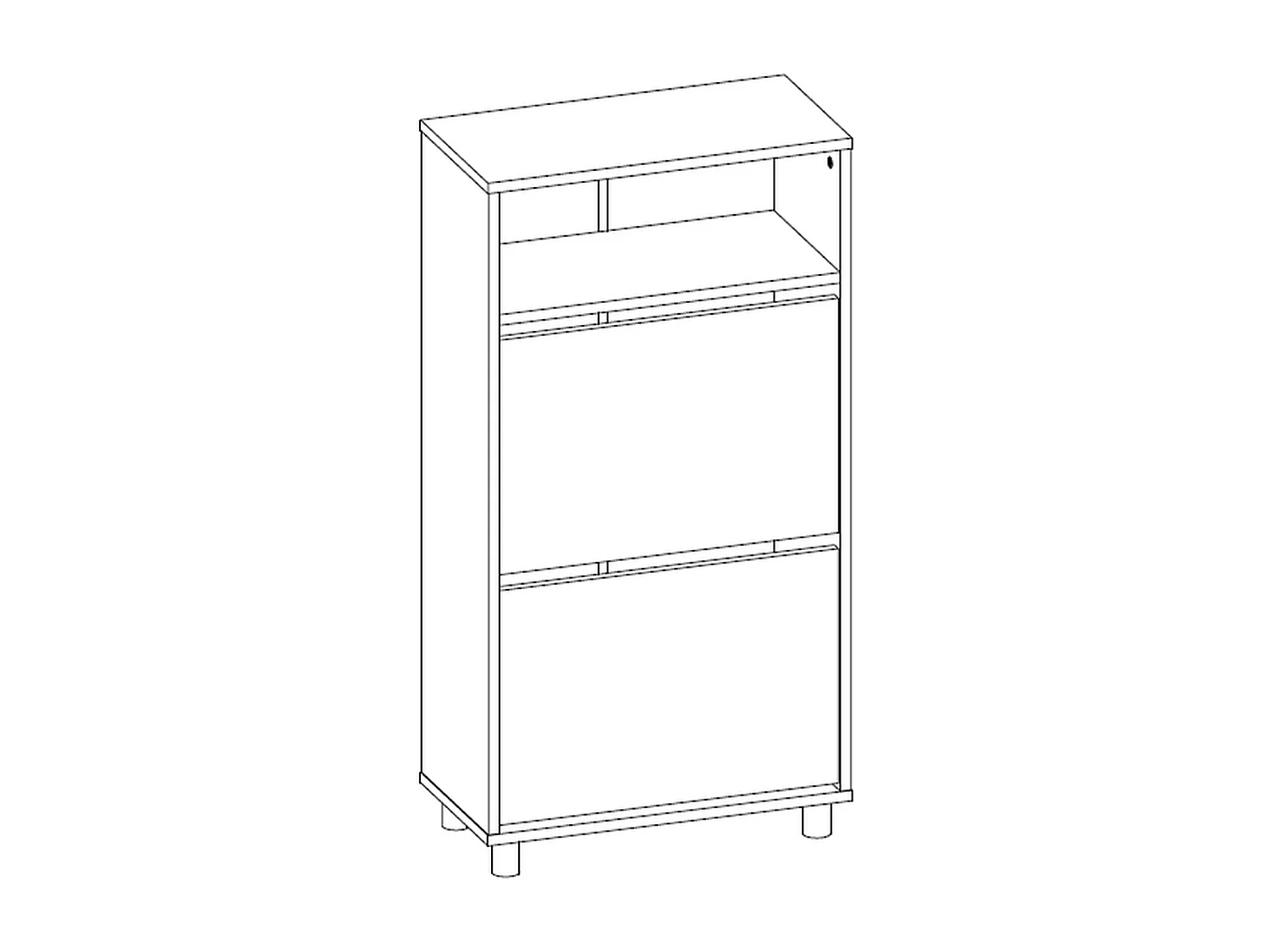 Furnilux Schuhschrank - Braun Grau - 2 Türen