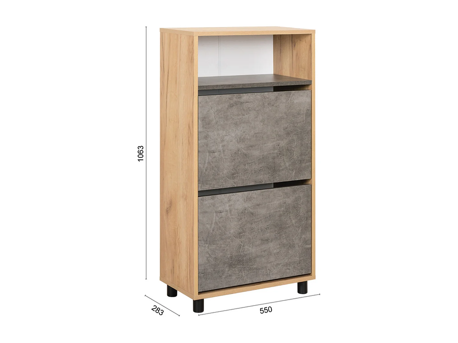 Furnilux Schuhschrank - Braun Grau - 2 Türen