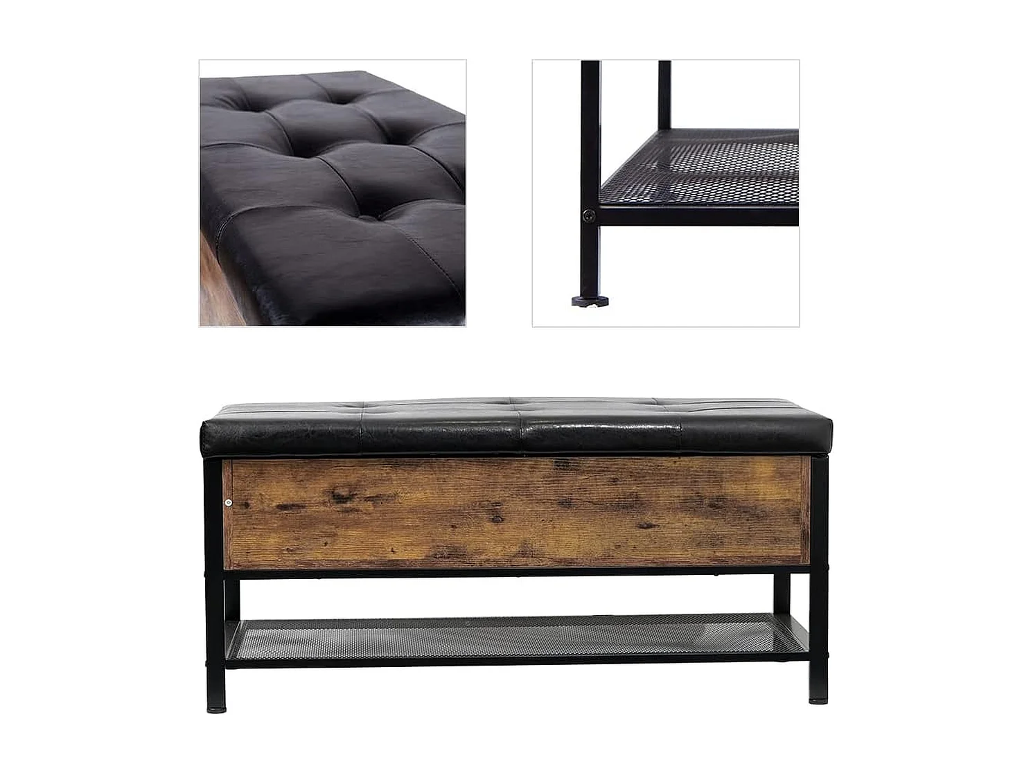 Banc à chaussures Nexus - Marron - 100x35x45 cm