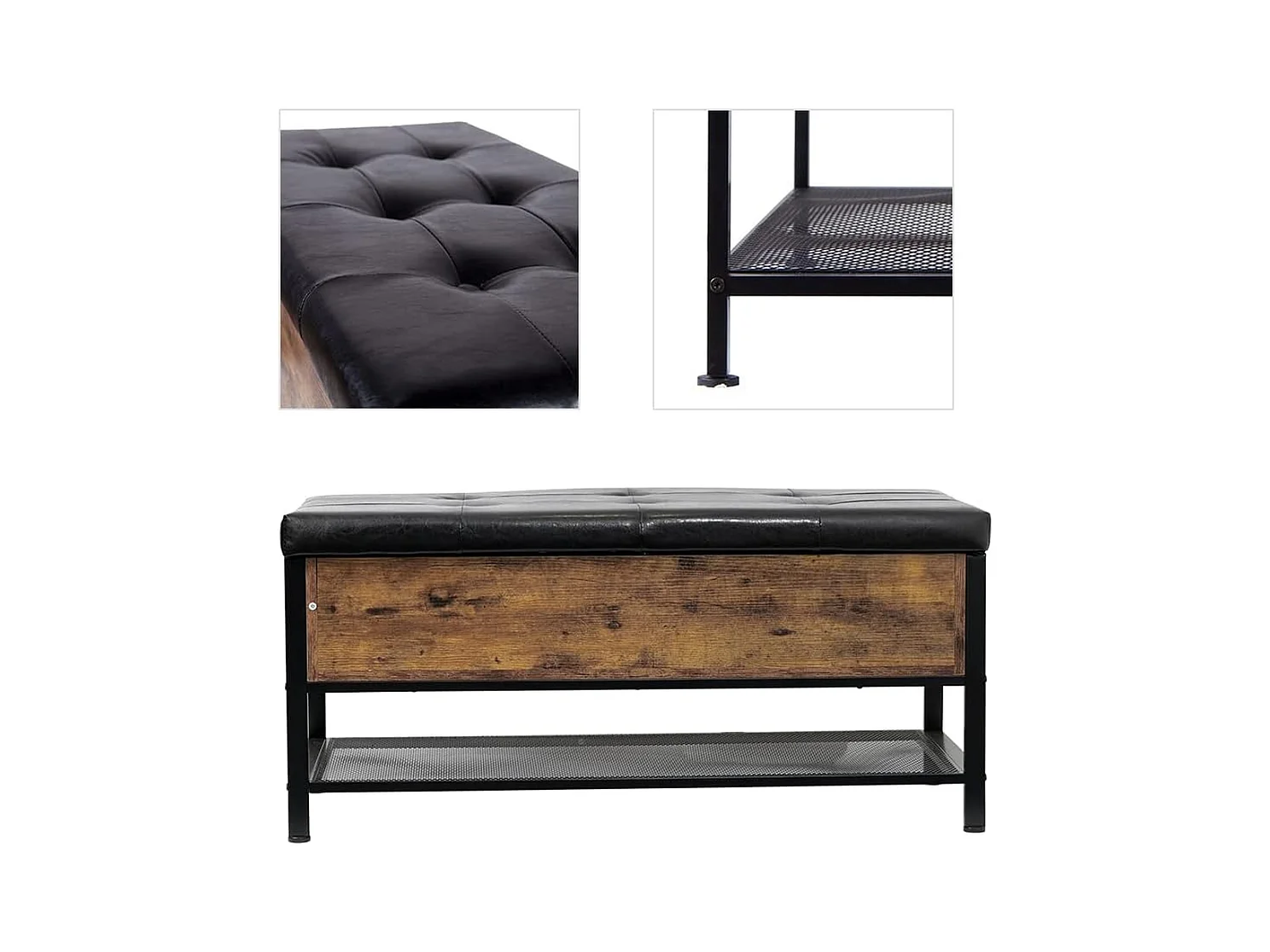 Banc à chaussures Nexus - Marron - 100x35x45 cm