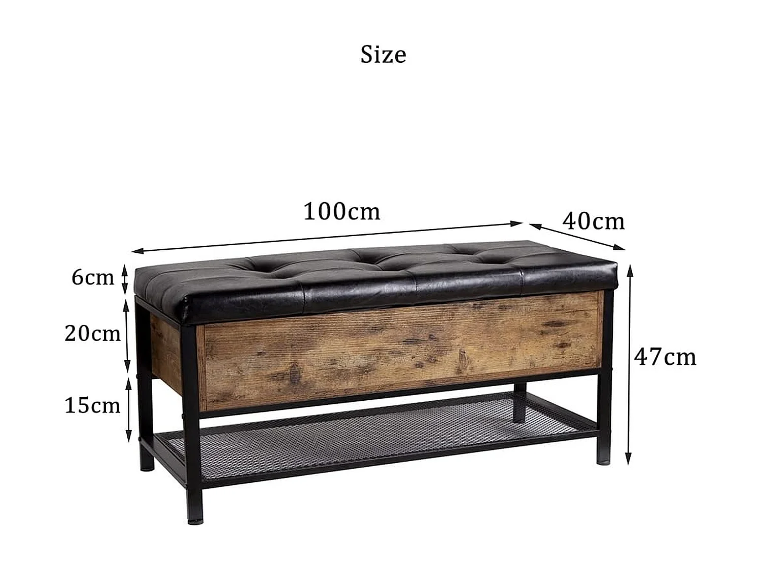 Schoenenbankje Nexus - Bruin - 100x35x45 cm