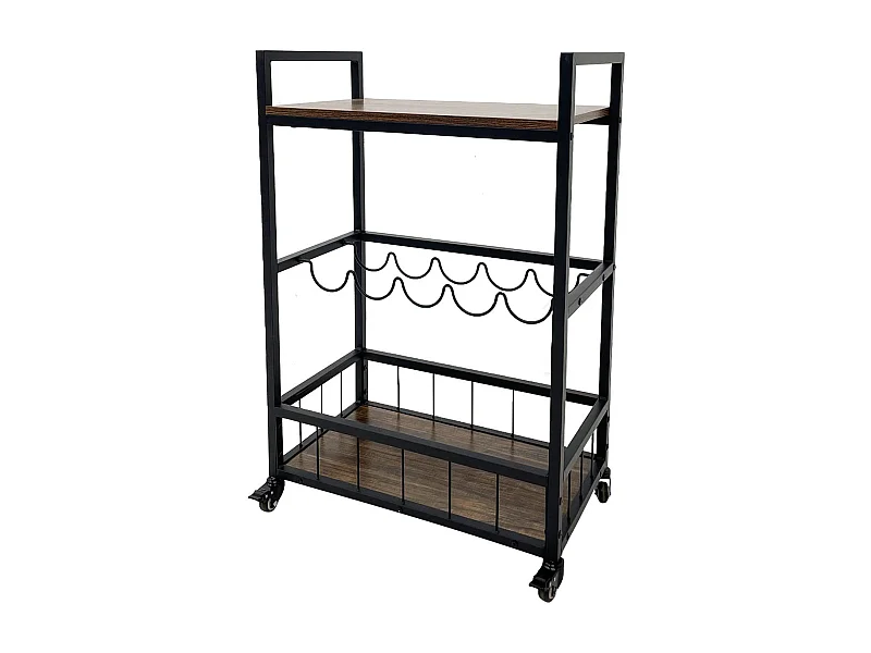 Weinregal Haven - Schwarz - 67x40x86,5 cm