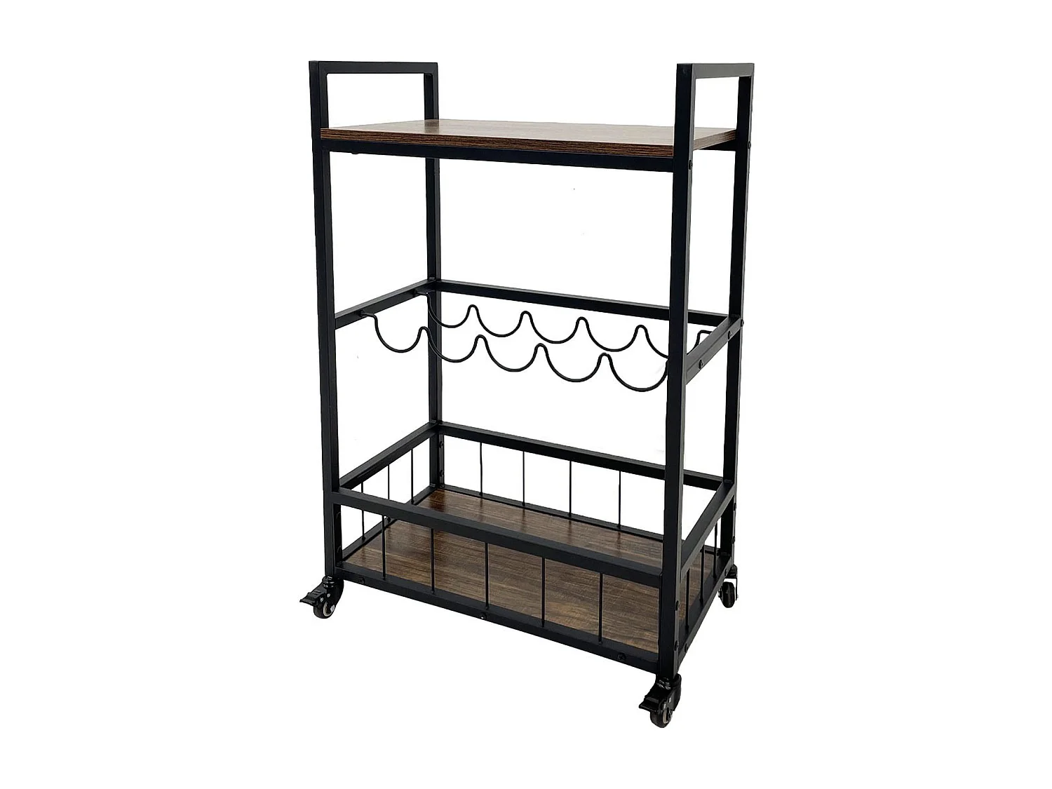 Wijnrek Haven - Zwart - 67x40x86,5 cm