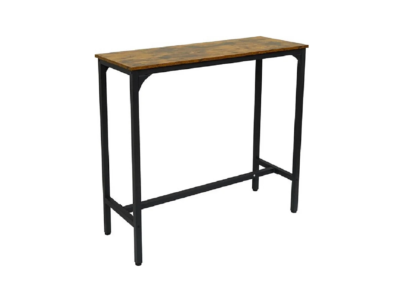 Table de Bar Furnilux - Bois Marron Noir 110x40x100 cm - Style Industriel