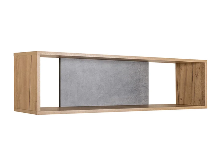 Bibliothèque murale Furnilux - Brun Gris - Design moderne