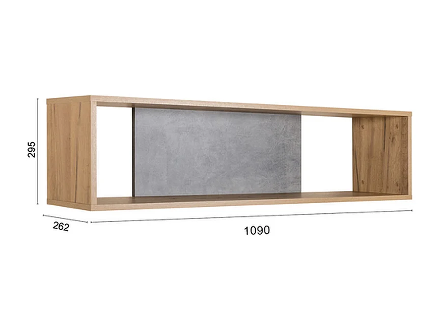 Bücherregal Furnilux - Braun Grau - Wandbefestigung