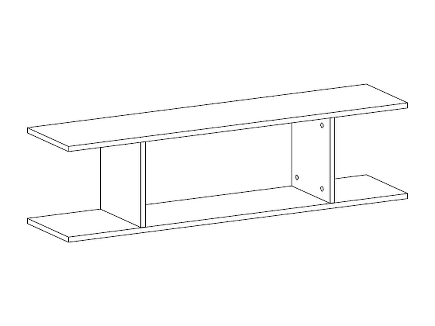 Wandplank Furnilux - Eikenhout 60 cm - Bruin/Grijs