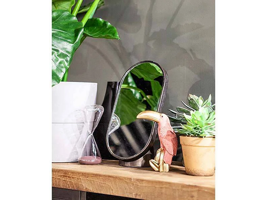 Spiegel Furnilux - Bruin/Zwart 30x16x13 cm - Set van 2